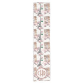 Cute French Theme Monogram | Franse landmerken Korte Tafelloper (Voorkant)