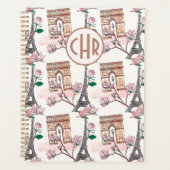 Cute French Theme Monogram | Franse landmerken Planner (Voorkant)