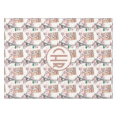 Cute French Theme Monogram | Franse landmerken Tafelkleed (Voorkant (Horizontaal))