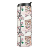 Cute French Theme Monogram | Franse landmerken Thermosbeker (Gedraaid links)