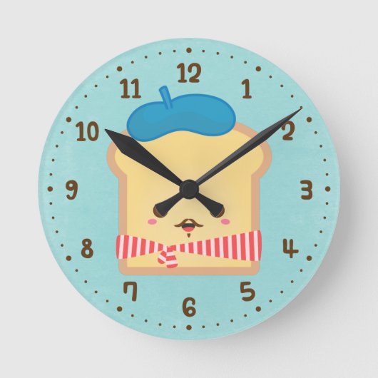 Cute French Toast Pun Humor Room Decor Clock Ronde Klok (Voorkant)