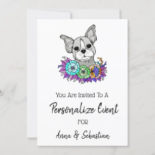 *~* Cute Frenchie French Bulldog Event Invitation Kaart