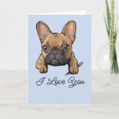 Cute Frenchie French Bulldog Love Text Custom Ca Kaart (Voorkant)