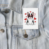 Cute Frenchie in Love Heart Sunglasses Illustratio Button (Insitu)