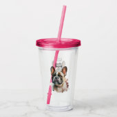 Cute Frenchie Ma French Bulldog Pet Dog Acryl Drinkbeker (Achterkant)