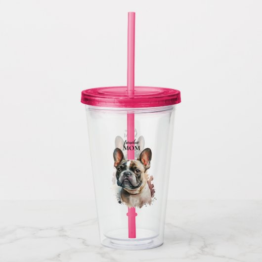 Cute Frenchie Ma French Bulldog Pet Dog Acryl Drinkbeker (Voorkant)