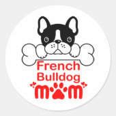 Cute Frenchie Ma Puppy Dog French Bulldog Ronde Sticker (Voorkant)