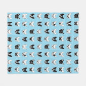 Cute Frenchies Doggie Family Collage Fleece Deken (Voorkant (Horizontaal))