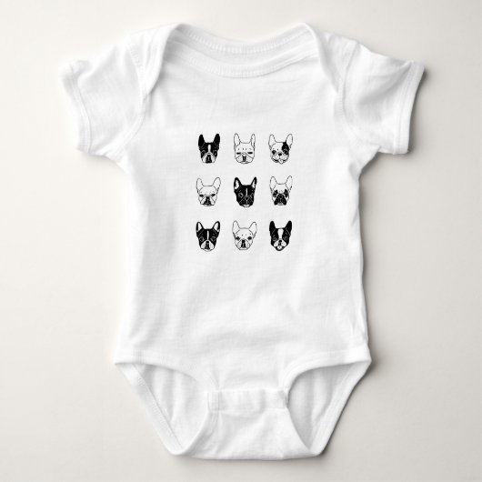 Cute Frenchies Doggie Family Collage Romper (Voorkant)