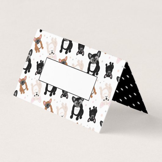 Cute Frenchies French Bulldog Table Place setting Visitekaartje (Voorkant)