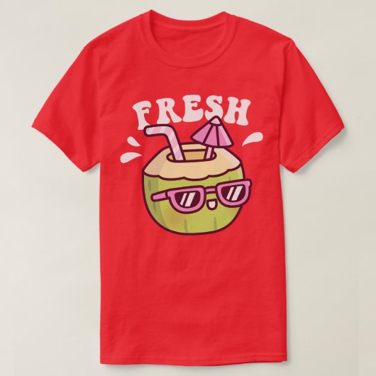 Cute Fresh Coconut Water Umbrella T-shirt (Design voorkant)