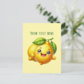 Cute fresh lemon customizable  briefkaart (Staand voorkant)