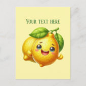 Cute fresh lemon customizable  briefkaart (Voorkant)