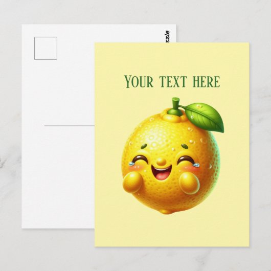 Cute fresh lemon customizable  briefkaart (Voorkant / Achterkant)