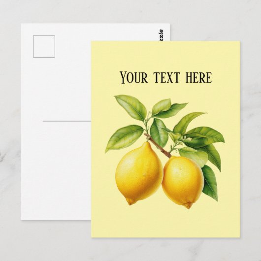 Cute fresh lemon customizable  briefkaart (Voorkant / Achterkant)