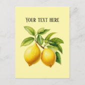 Cute fresh lemon customizable  briefkaart (Voorkant)
