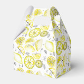 Cute Fresh Summer Lemon Citrus Doodle Yellow Bedankdoosjes (Achterkant)