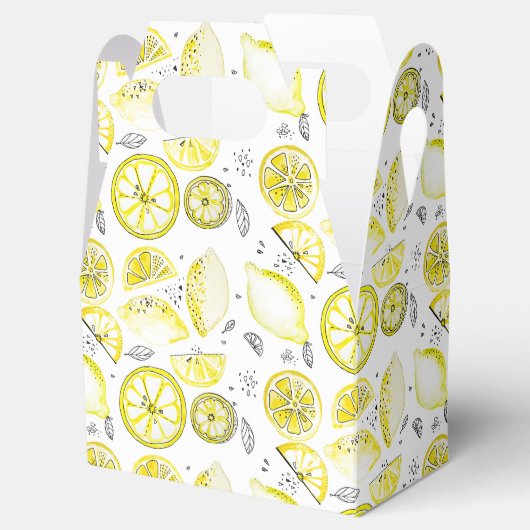 Cute Fresh Summer Lemon Citrus Doodle Yellow Bedankdoosjes (Geopend)