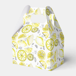 Cute Fresh Summer Lemon Citrus Doodle Yellow Bedankdoosjes