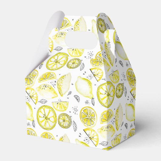 Cute Fresh Summer Lemon Citrus Doodle Yellow Bedankdoosjes (Voorkant Zijde)