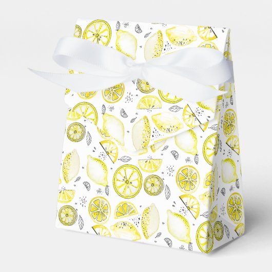 Cute Fresh Summer Lemon Citrus Doodle Yellow Bedankdoosjes (Voorkant Zijde)