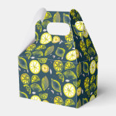 Cute Fresh Summer Lemon Citrus Doodle Yellow Blue Bedankdoosjes (Achterkant)