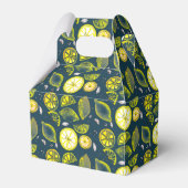 Cute Fresh Summer Lemon Citrus Doodle Yellow Blue Bedankdoosjes (Voorkant Zijde)