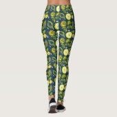 Cute Fresh Summer Lemon Citrus Doodle Yellow Blue Leggings (Achterkant)