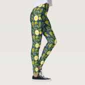 Cute Fresh Summer Lemon Citrus Doodle Yellow Blue Leggings (Rechts)