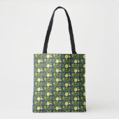 Cute Fresh Summer Lemon Citrus Doodle Yellow Blue Tote Bag (Voorkant)