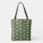 Cute Fresh Summer Lemon Citrus Doodle Yellow Blue Tote Bag (Achterkant)