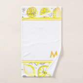 Cute Fresh Summer Lemon Citrus Doodle Yellow Large Bad Handdoek (Handdoek)