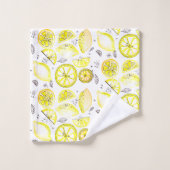 Cute Fresh Summer Lemon Citrus Doodle Yellow Large Bad Handdoek (Wasdoekje)