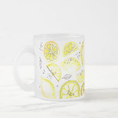 Cute Fresh Summer Lemon Citrus Doodle Yellow Large Matglas Koffiemok (Links)