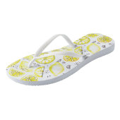 Cute Fresh Summer Lemon Citrus Doodle Yellow Large Teenslippers (Schuin)