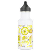 Cute Fresh Summer Lemon Citrus Doodle Yellow Large Waterfles (Rechts)