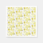 Cute Fresh Summer Lemon Citrus Doodle Yellow Servet (Voorkant)