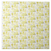 Cute Fresh Summer Lemon Citrus Doodle Yellow Tegeltje (Voorkant)