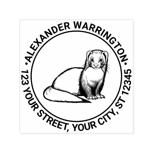 Cute Fretnaam Retouradres Zelfinktende Stempel (Design)