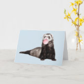 Cute Frettel Bunzing Dieren Bubble Gum Kaart (Gele Bloem)