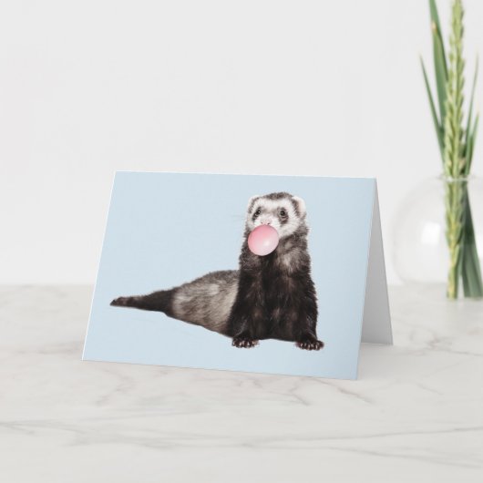 Cute Frettel Bunzing Dieren Bubble Gum Kaart (Voorkant)
