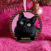 Cute Frida Kahlo& Black Cat Feline Pet Name& Photo Keramisch Ornament