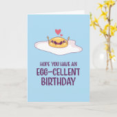Cute Fried Egg Pun Egg cellent Funny Birthday Kaart (Gele Bloem)