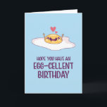 Cute Fried Egg Pun Egg cellent Funny Birthday Kaart<br><div class="desc">Grappig en schattig verjaardagskaart voor degenen die van puns en humor houden. Ideaal om je vrienden en familie geluk te wensen met hun verjaardag. Bezoek onze winkel voor meer collectie met verjaardagskaarten. Je zult iets coole,  humoristische en soms sarcastische verjaardagskaarten vinden voor je speciale iemand.</div>