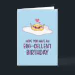 Cute Fried Egg Pun Egg cellent Funny Birthday Kaart<br><div class="desc">Grappig en schattig verjaardagskaart voor degenen die van puns en humor houden. Ideaal om je vrienden en familie geluk te wensen met hun verjaardag. Bezoek onze winkel voor meer collectie met verjaardagskaarten. Je zult iets coole,  humoristische en soms sarcastische verjaardagskaarten vinden voor je speciale iemand.</div>