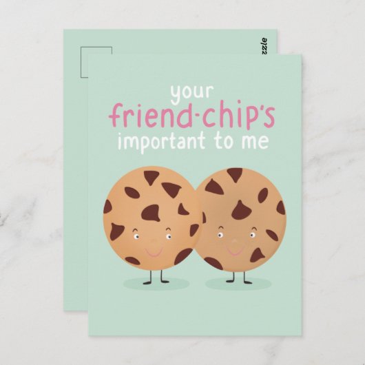 Cute Friend-Chip koekjes design Briefkaart (Voorkant / Achterkant)