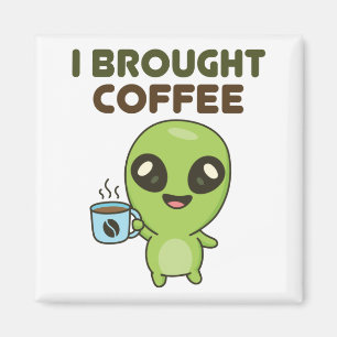 Cute Friendly Alien I heeft koffie gedronken Magneet