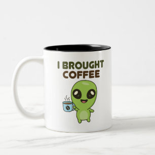 Cute Friendly Alien I Tweekleurige Koffiemok