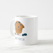 Cute Friendly Blueberry Muffin Cartoon Character Koffiemok (Voorkant links)