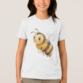 Cute Friendly Bumblebee Illustration Tri-Blend Shirt (Voorkant)